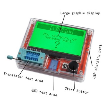 Mos Esr Npn Meter Большой ЖК-дисплей 3,7 В