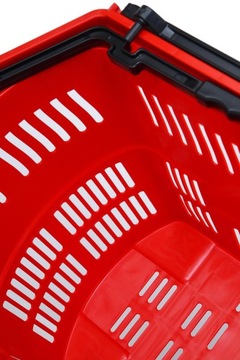 Zestaw 10 dużych koszy 55 litrów z podnoszoną rączką - kolor czerwony