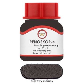 RENOSKÓR FARBA LAKIER DO SKÓRY BRĄZOWY CIEMNY 30ML