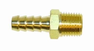 Króciec prosty mosiądz 1/4 NPTF x 8 mm.