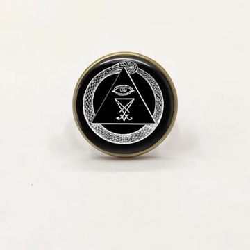 New Arrival Illuminati pierścień satanizm satanistyczny Baphomet masonem Li