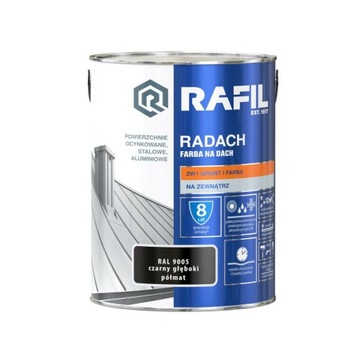 Краска для крыши Rafil RADACH 5л Ral9005 полуматовая
