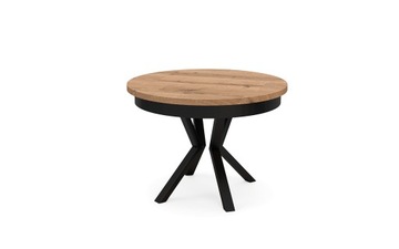 Stół Loft okrągły S-66C 100+2x40cm dąb craft złoty