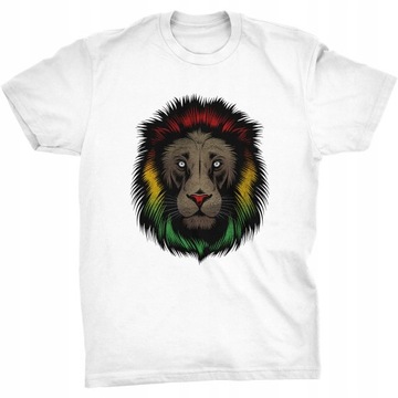 Rasta Lion Koszulka Lew Reggae Rastaman Rastafari