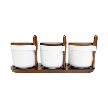 3 szt. Ceramiczne słoiczki na przyprawy porcelanow
