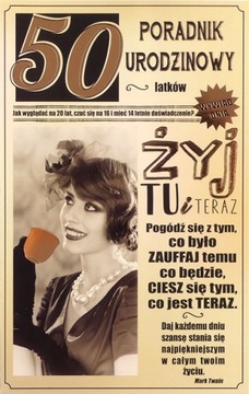 KARNET RETRO - PORADNIK URODZINOWY 50 LAT URODZINY