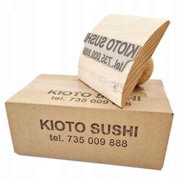 Большая марка 110х90 в виде подставки Штамп ВАШ ЛОГО для картонных коробок и пакетов