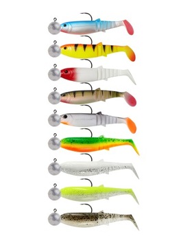 Gumy Savage Gear ZESTAW Cannibal 6,8cm 9szt zbrojone główki jigowe SG100%