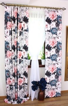 Толстая 3D велюровая занавеска индивидуального размера с яркими большими цветами