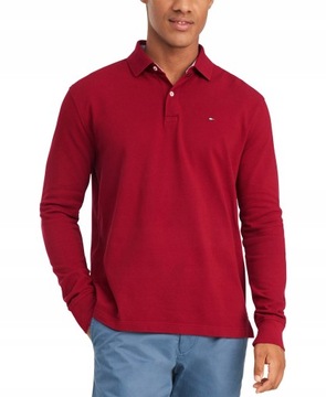 TOMMY HILFIGER BLUZA POLO DŁUGI RĘKAW S/M