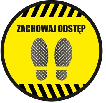 NAKLEJKA NA PODŁOGĘ 30 cm ZACHOWAJ ODSTĘP