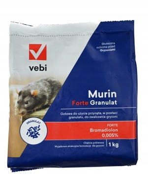 Vebi Murin Forte 1kg Granulat Trutka na Szczury Myszy Środek Gryzoniobójczy