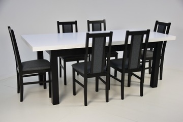 Простой стол, расширяемый до 2,5 м + 6 стульев