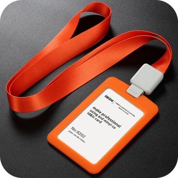 Etui Na Identyfikator Holder Na Kartę Na Smyczy Do Firmy POMARAŃCZOWY