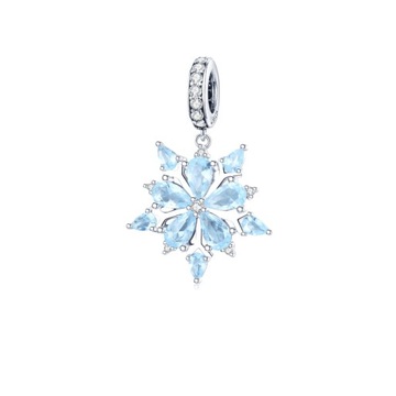 Charms zawieszka ORNAMO Gwiazdka Kryształki błękitne i Cyrkonia Srebro 925