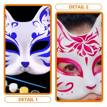МАСКА КОШКИ КРАСКА МАСКИ ДЛЯ ДЕТЕЙ С РАЗНЫМИ ЖИВОТНЫМИ 6 ШТ.