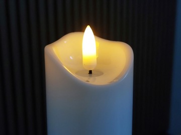 ДЕКОРАТИВНАЯ СВЕЧА-ВСТАВКА ДЛЯ ГРАВИЙНЫХ КЕМПЕРОВ С ЭФФЕКТОМ ПЛАМЕНИ 15 см БЕЛАЯ