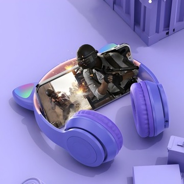 НАУШНИКИ ДЛЯ ДЕТЕЙ BLUETOOTH CAT EARS CAT LED RGB НАКЛОННЫЙ МИКРОФОН