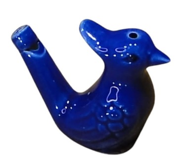 Gwizdek - ptaszek ceramiczny - niebieski