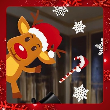 РОЖДЕСТВЕНСКИЕ НАКЛЕЙКИ НА ОКОННОЕ СТЕКЛО РОЖДЕСТВЕНСКИЕ УКРАШЕНИЯ СНЕЖИНКИ ПОДАРОК ​​САНТА-КЛАУСУ