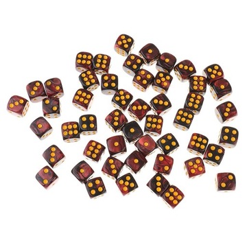 50 черно-красных кубиков для настольной игры K6