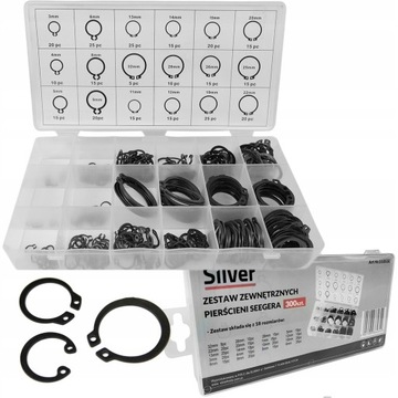 ZESTAW PIERŚCIENIE SEGERA ZEWNĘTRZNE 300SZT 18 ROZMIARÓW ORGANIZER S10538