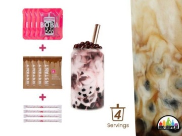 Набор быстрого приготовления пузырькового чая Boba Milk Tea со вкусом черного чая 4x60 г
