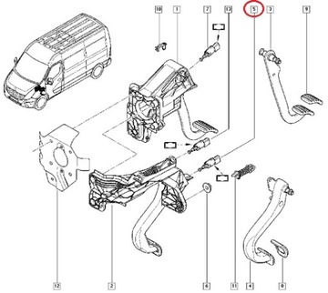SENZOR PEDÁLU SPOJKY MASTER RENAULT OE 253251456R