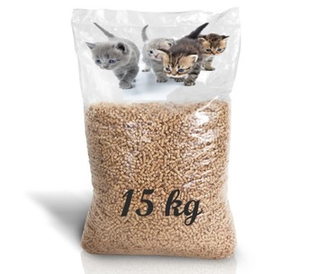 ŻWIREK DREWNIANY DLA KOTA ŚWINKI KRÓLIKA 40L XXL JASNY NATURALNY 15KG