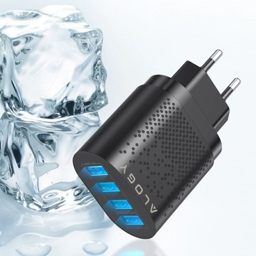 Быстрое зарядное устройство Alogy 4x USB Quick Charge 3.0, 2,4 А, черный