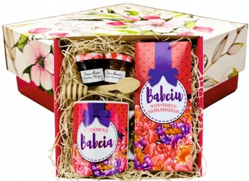 DZIEŃ BABCI DZIADKA zestaw KUBEK CZEKOLADA KONFITURY babcia dziadek DZIADKI