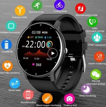 SMARTWATCH zegarek SMARTBAND Pulsometr Krokomierz