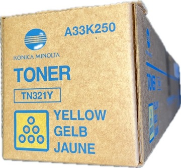 Toner Minolta TN321Y yellow Bizhub TN-321Y C224 A33K250 oryginalny 25000!!