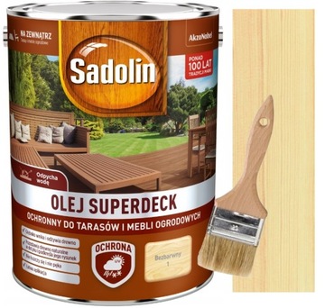 SADOLIN OLEJ SUPERDECK DO TARASÓW 5L BEZBARWNY + P
