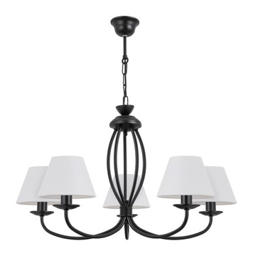 Czarny żyrandol lampa do salonu 5-płomienna OLIVER żyrandol do pokoju