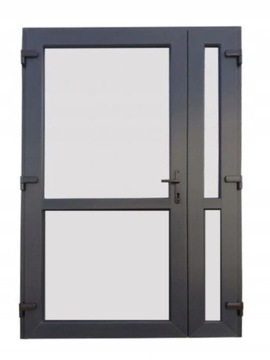 DRZWI ZEWNĘTRZNE PCV DWUSKRZYDŁOWE ANTRACYT NA WYMIAR