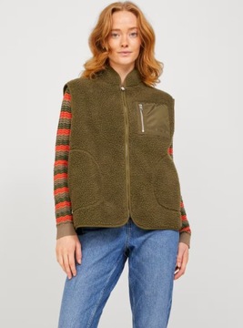 D1B308 KHAKI KAMIZELKA PLUSZOWA JJXX XL