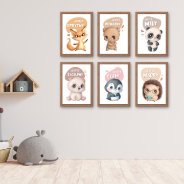 НАБОР КАРТИН ДЛЯ ДЕТСКОЙ КОМНАТЫ, 6X ПОСТЕРЫ А4