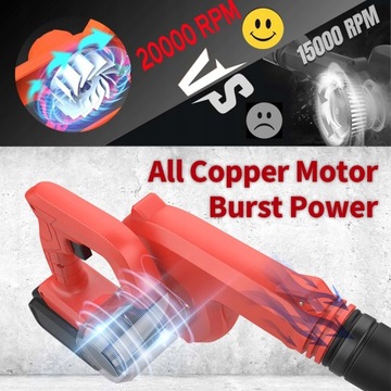 Беспроводной садовый пылесос с вентилятором для листьев, маленький 21 В, 1,5 кг, 2W1, 2,0 Ач