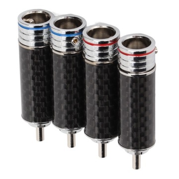 4 шт., хромированный аудиоразъем RCA из углеродного волокна, диаметр 8 мм JL