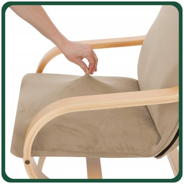 ПОКРЫТИЕ НА СТУЛ FINKA БЕЖЕВЫЙ КАПУЧИНО КОФЕ С МОЛОКОМ ЭЛАСТИЧНЫЙ ВЕЛЮР