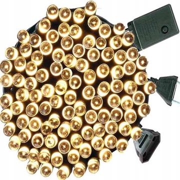 LAMPKI CHOINKOWE ŚWIATEŁKA 300 LED ZEWNĘTRZNE 24M NA ŚWIĄTA BIAŁE CIEPŁE