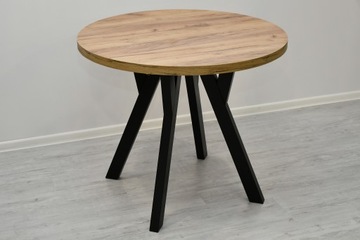 Комплект скандинавский-лофт, круглый стол диаметром 90 + 4 стула, цвет на выбор