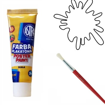 ASTRA FARBA , FARBY PLAKATOWE W TUBKACH BIAŁA 30 ML