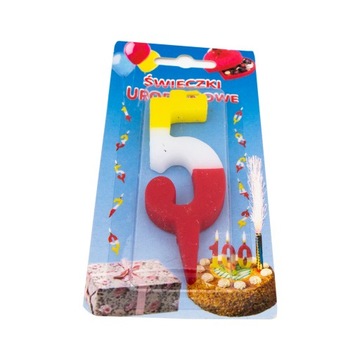 Свеча на день рождения для красочного торта № 5