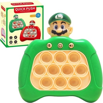 KONSOLA POP IT SUPER MARIO LUIGI GRA ELEKTRONICZNA ANTYSTRESOWA 30 POZIOMÓW