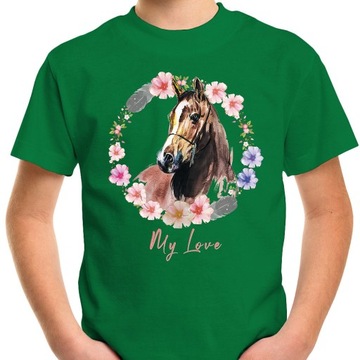T-SHIRT KOSZULKA DLA DZIECKA KONIE 164 SUPER JAKOŚĆ