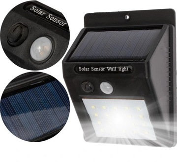 LAMPA SOLARNA HALOGEN Z CZUJNIKIEM RUCHU ZMIERZCHU