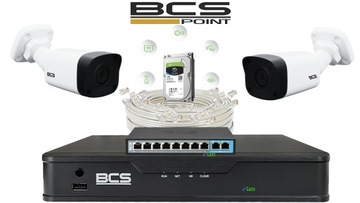 Monitoring IP Zestaw 2 kamer 4MPx BCS 1TB CHMURA