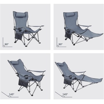 СТУЛ ДЛЯ САДОВОГО ПЛЯЖА, ТУРИСТИЧЕСКИЙ, РЫБАЛОЧНЫЙ СТУЛ, СКЛАДНОЙ 4 В 1, СЕРЫЙ